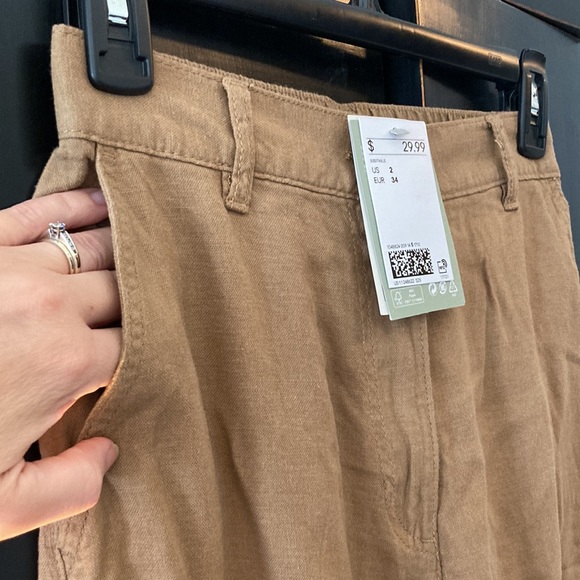 H&M linen button up trousers with pockets - Picture 3 of 4